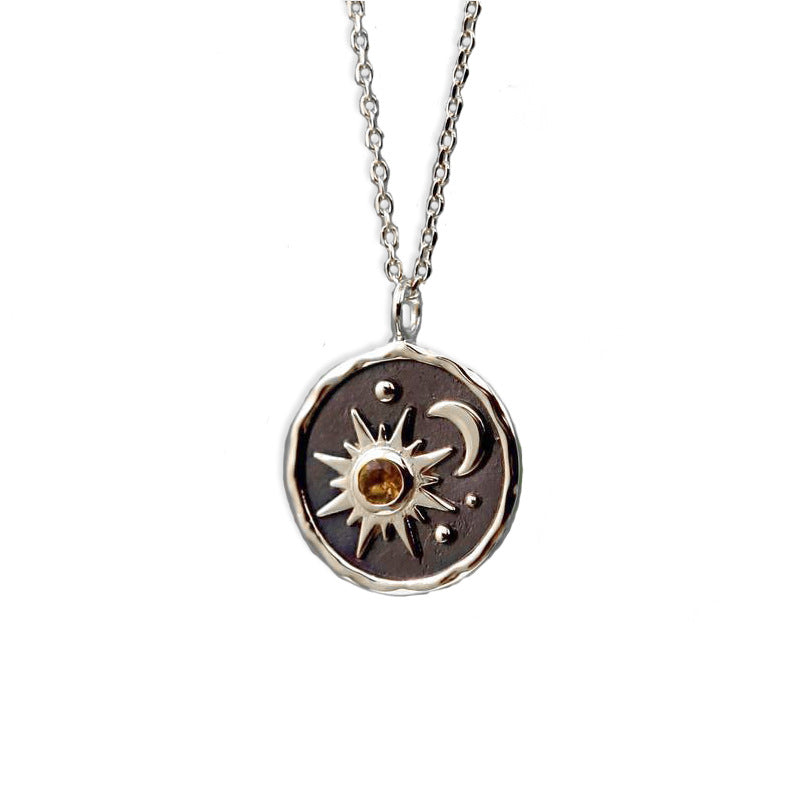 Jewelry Summer Bohemian Vintage Pendant Earrings Necklace Set Female Sun Moon Jewelry