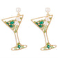 E9513 Fashion Personality Trend Goblet Stud Earrings Creative Design Geometric Diamond Earrings