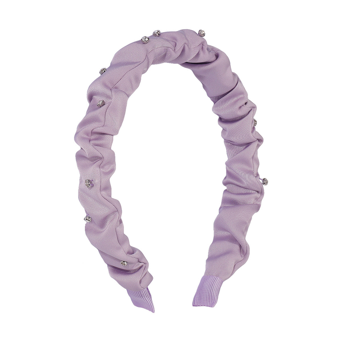 F42 candy color small clear fabric headband simple solid color rhinestone hair accessories design sense of folds net red headband