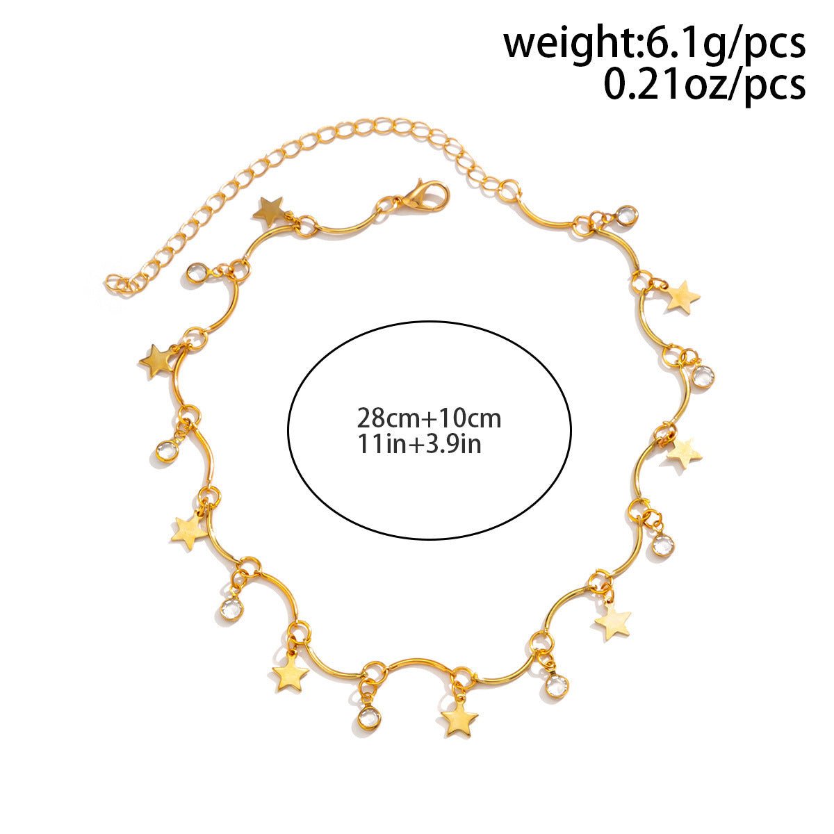 Jewelry Simple Thin Chain Metal Necklace Creative Star Tassel Pendant Christmas Necklace Female