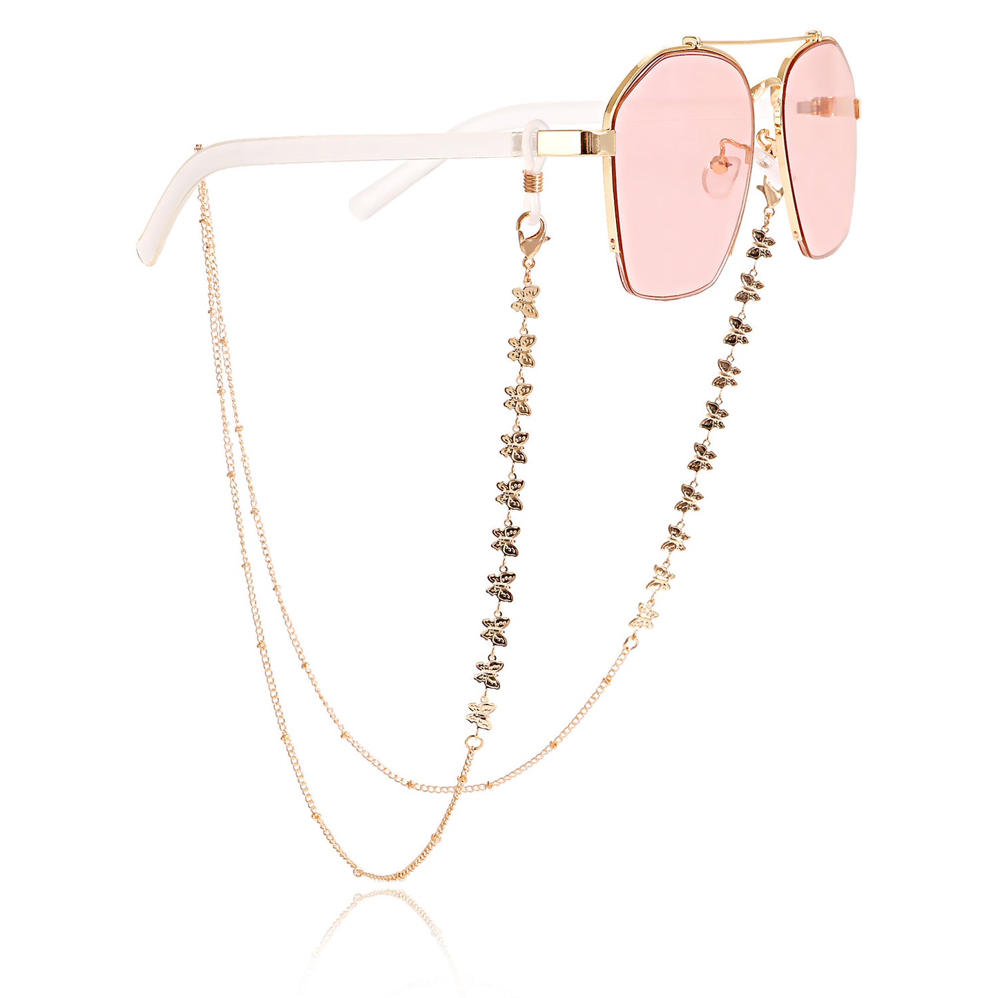 Mask hanging chain Glasses chain Butterfly aircraft chain Disc mask chain Peach heart metal glasses chain