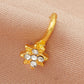 Zircon Nose Ring Metal U-shaped Leaves Heart Nose Nail Nail Decoration Simple Piercing Jewelry