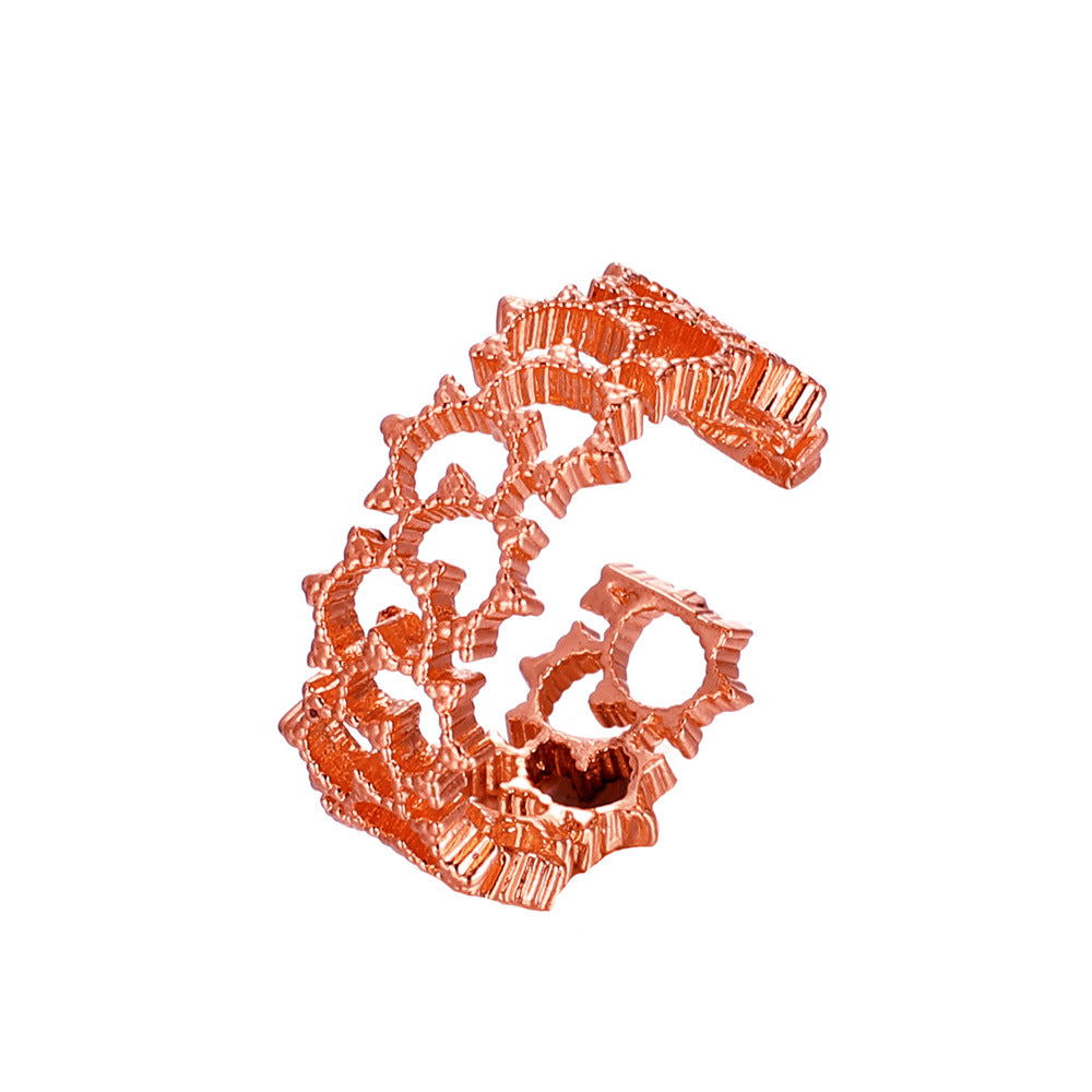 Creative woven mesh metal sun ring ins hip-hop cold street trend hollow ring female