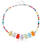 Jewelry Bohemian Bead Bear Necklace Female Retro Color Bear Necklace Bracelet Set