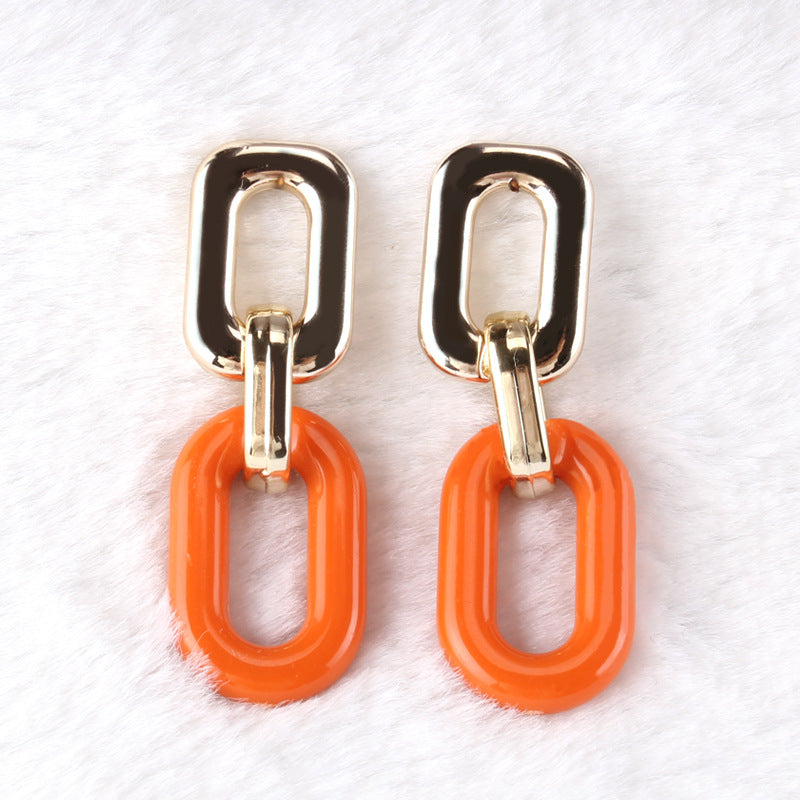 Jewelry Dongdaemun Element Resin Simple Earrings S925 Silver Needle Creative Temperament Earrings