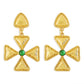 E11114 French retro minimalist triangular cross earrings micro-inlaid resin geometric middle-aged earrings