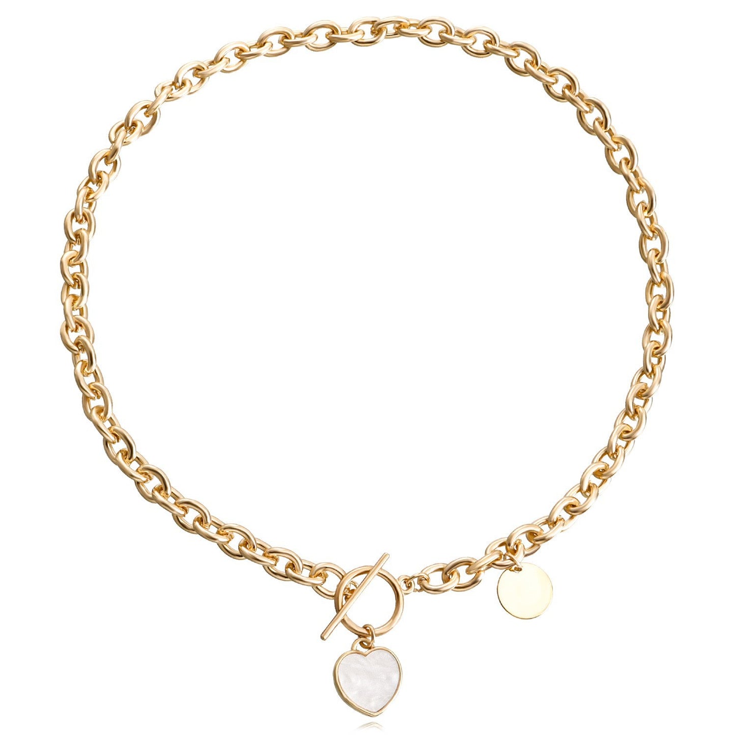 Jewelry trend clavicle chain love white mother-of-pearl necklace bracelet female simple high-end sweater chain