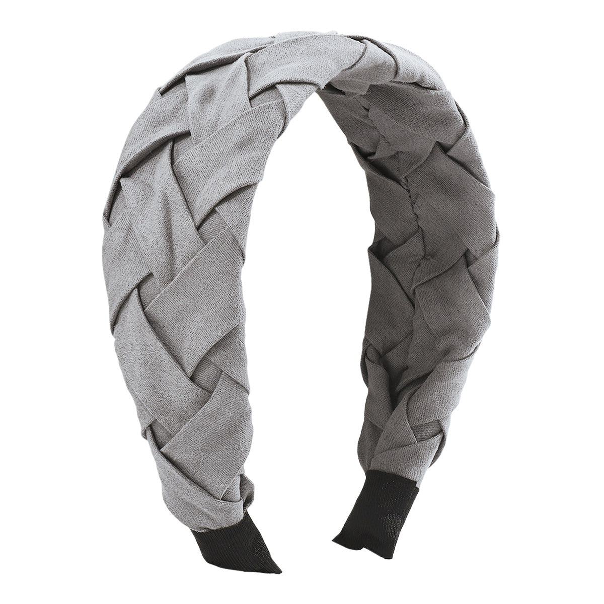 F4989 fabric wide-brimmed braided headband pure color twist braid personality high skull top going out elegant headband female