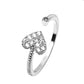 Ins cold zircon opening love ring super fairy fashion star letter hollow index finger ring net red