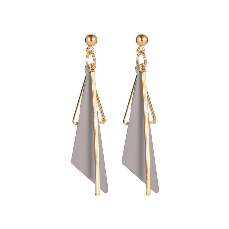 Earrings Geometric Tassels Triangular Temperament Earrings Beautiful Simple Internet Celebrity Fashion Versatile Earrings