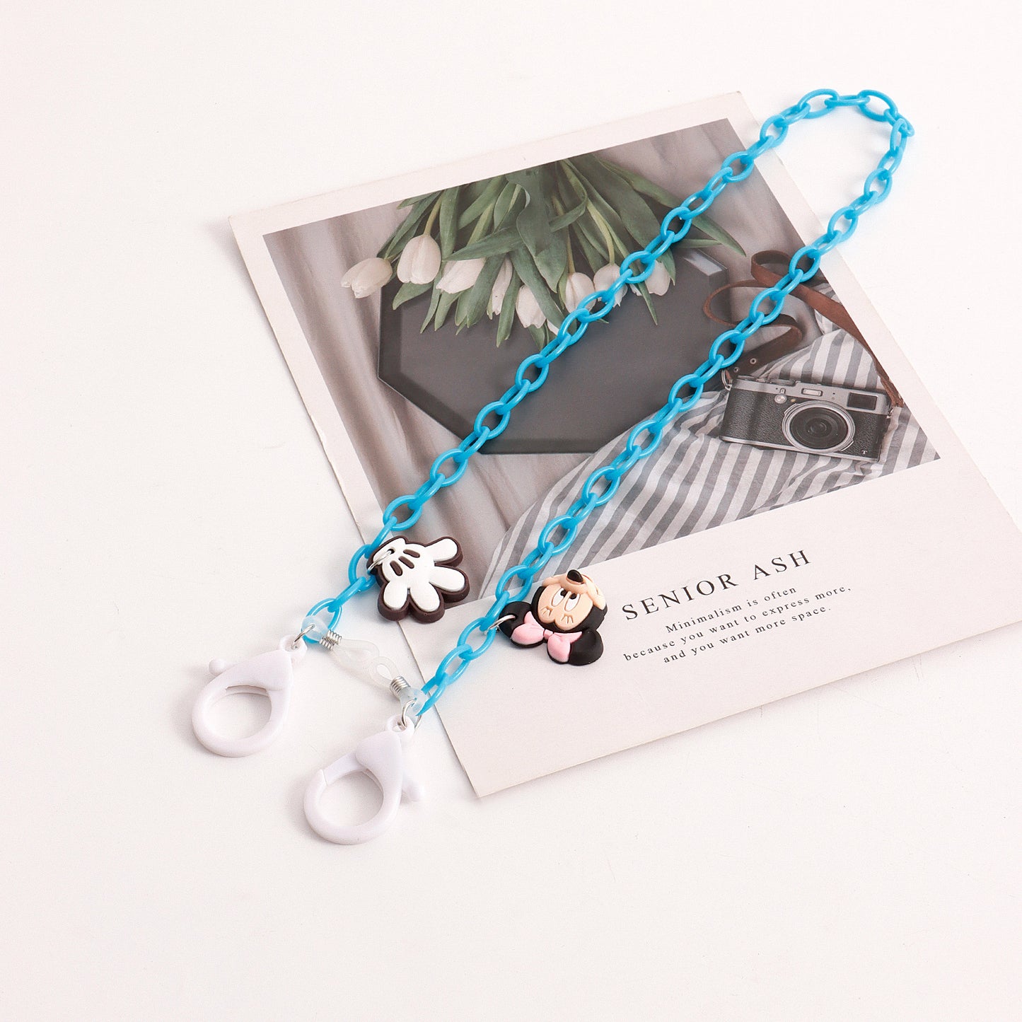 Explosive Acrylic Mouse Mask Chain Children's Cartoon Mickey Candy Color Glasses Chain Earphone Lanyard