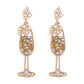 E9513 Fashion Personality Trend Goblet Stud Earrings Creative Design Geometric Diamond Earrings