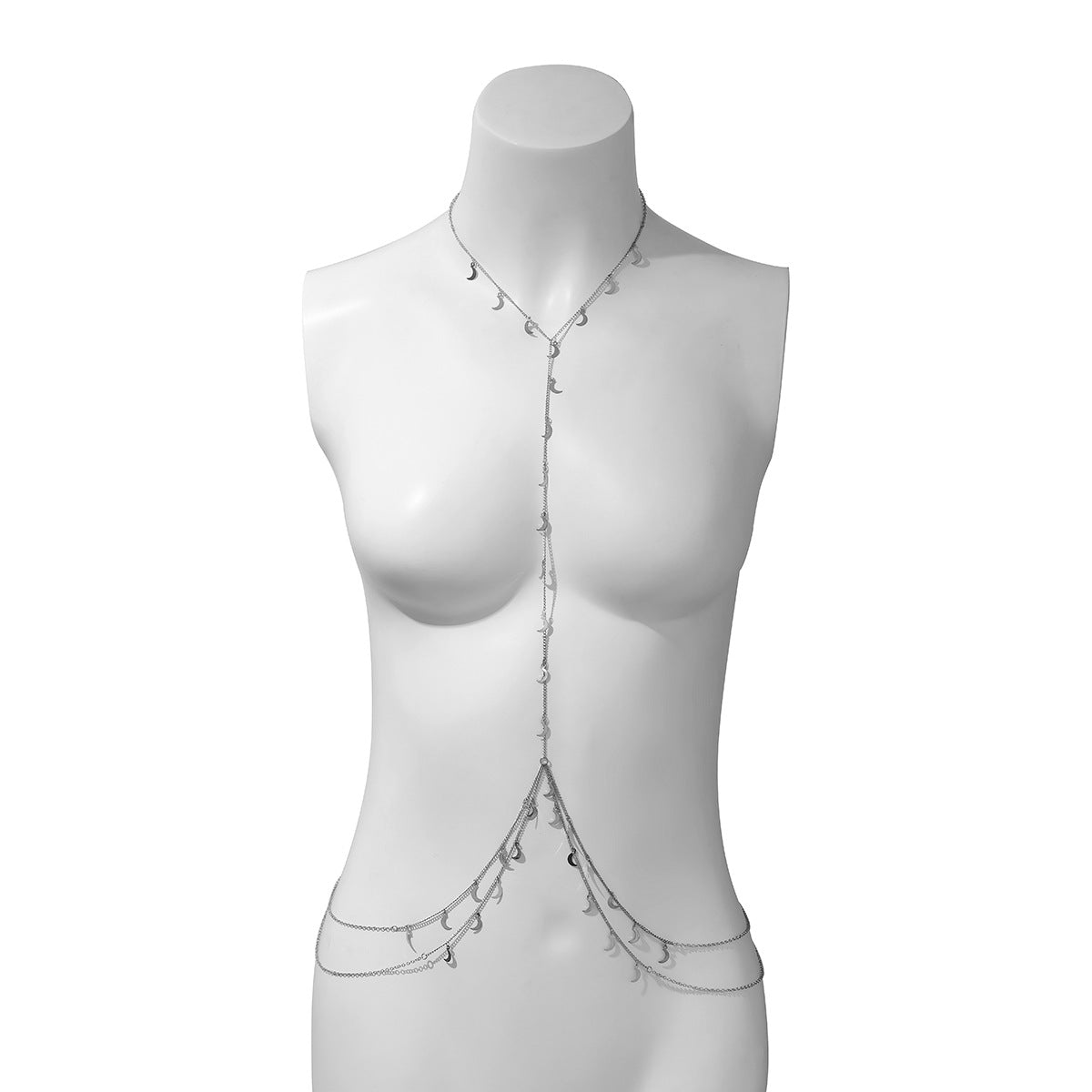 Jewelry Sexy Butterfly Meniscus Tassel Body Chain Female Geometric U-shaped Cross Sequin Dress Chain