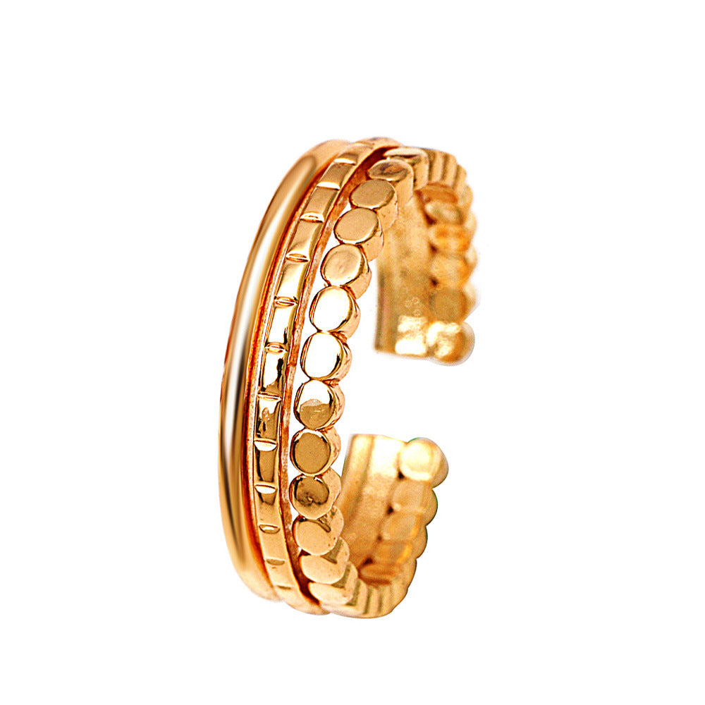 Ins cold zircon opening love ring super fairy fashion star letter hollow index finger ring net red