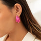Jewelry Fashion Metal Round Tube Irregular Earrings Simple Temperament Spray Paint Color C Shape Earrings