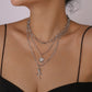 N9963 Exaggerated Long Necklace Drip Oil Heart Butterfly Snake Element Necklace Punk Hip Hop Stacked Necklace