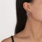 E1274 Temperament Simple Pop Earrings Net Red Tassel Rhinestone Ear Needles Geometric Banquet Exaggerated Earrings