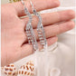 Fashion Square Tassel Earrings Long Diamond Rhinestone Ear Wire Sweet Earrings Jewelry