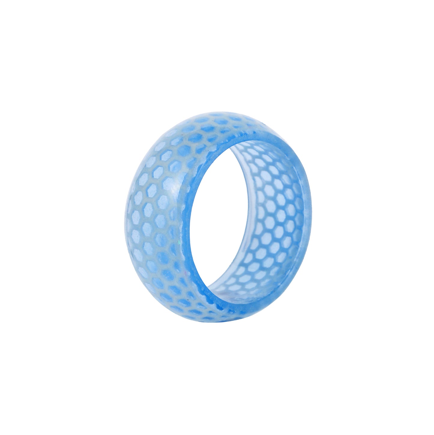 Explosive retro fashion honeycomb pattern Mori resin magic luminous ring