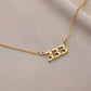 Explosive Angel Number 111999 Stainless Steel Cut Necklace Number Titanium Steel Real Gold Pendant