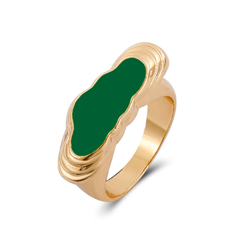 Ins fashion simple love flower ring personality cute metal geometric fun index finger ring