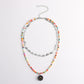 Jewelry Fashion Acrylic Smiley Face Pendant Necklace Colorful Beads Alloy Butterfly Chain Necklace
