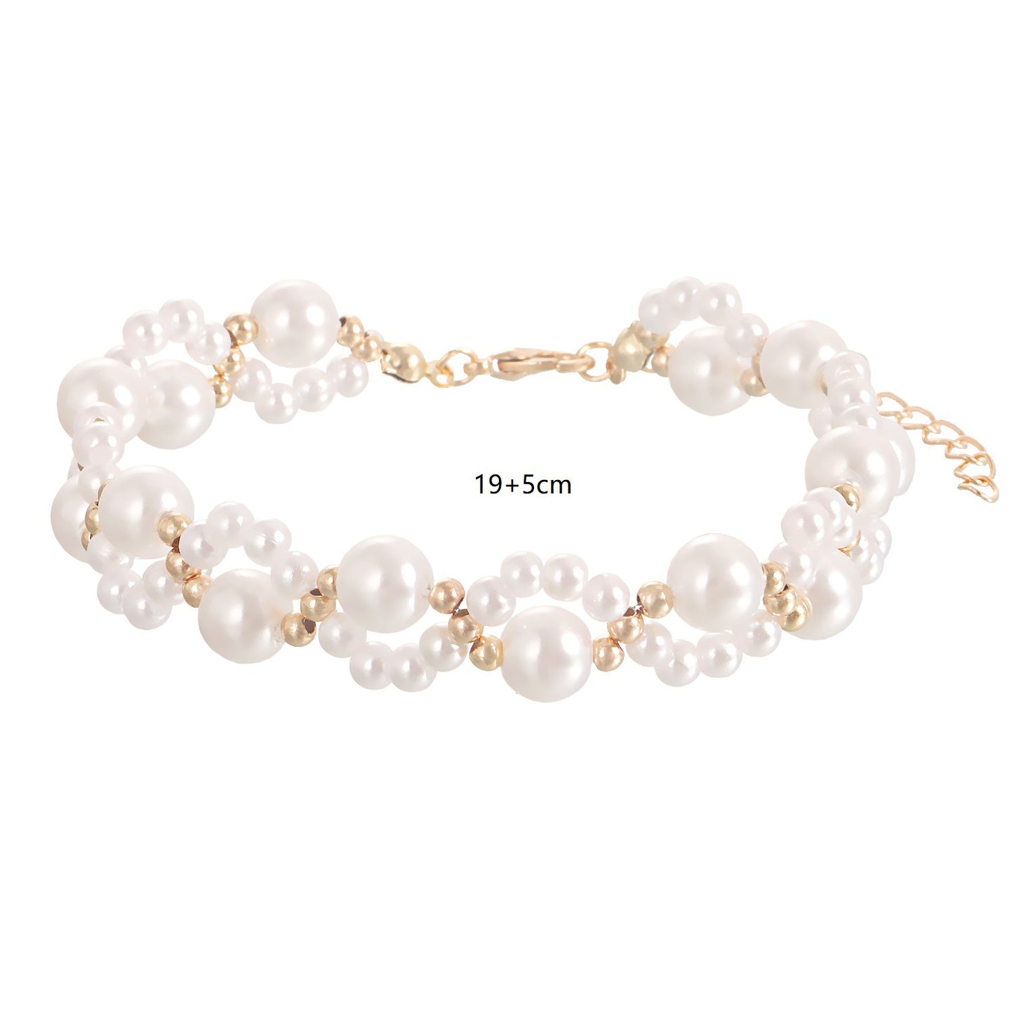 Jewelry Handwoven Imitation Pearl Necklace ins Bracelet Set Female Versatile Jewelry Choker