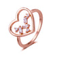 Ins cold zircon opening love ring super fairy fashion star letter hollow index finger ring net red
