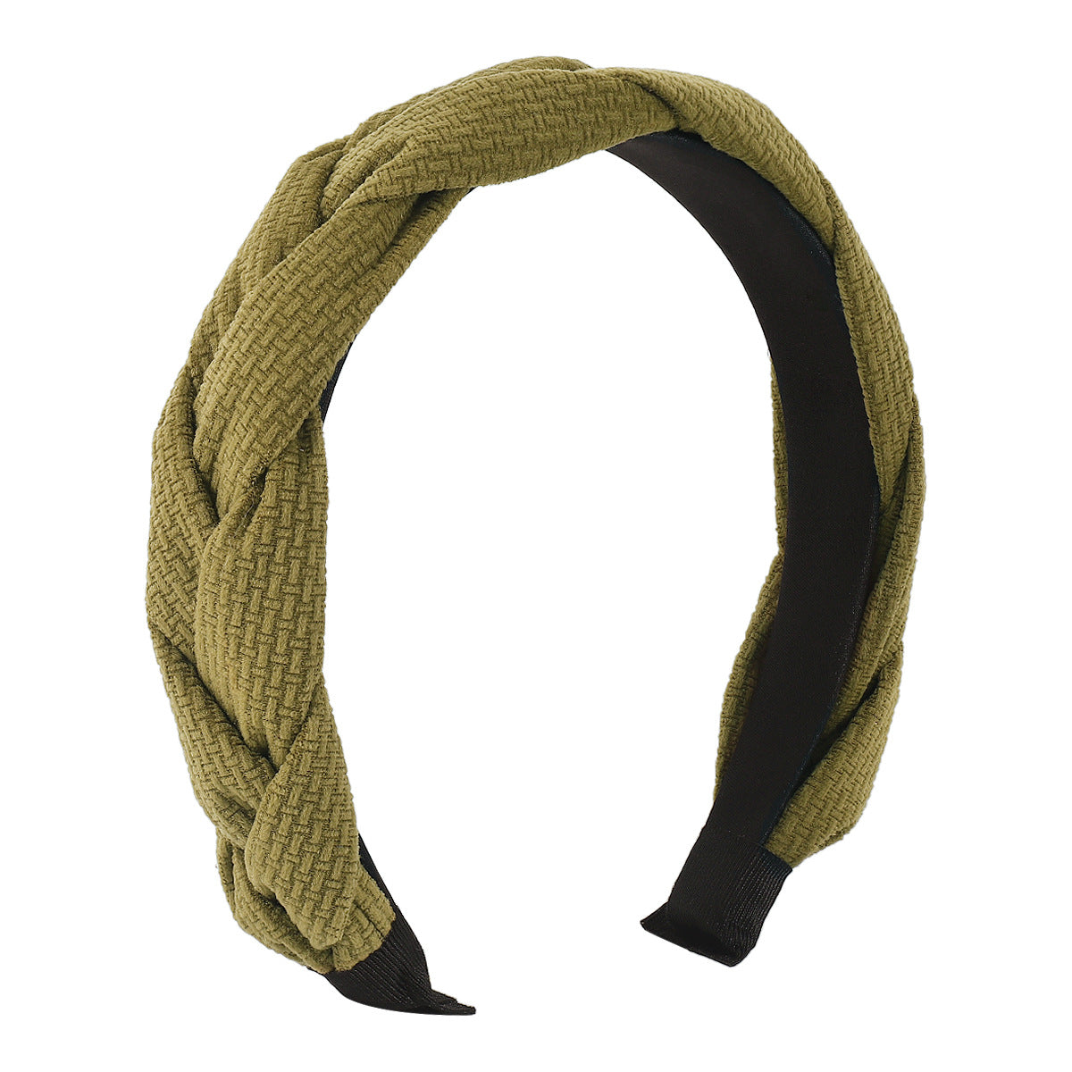 F5222 Retro Personality Twist Braid High Skull Top Headband Wide Border Flannel Simple Solid Color Fashion Headband