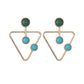 Fashion Exaggerated Geometric Round Triangle Square Alloy Large Earrings Front and Back Ear Clip Accessories