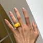 Trendy colorful acrylic plain ring fashion simple geometric rhombus resin ring jewelry