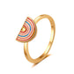 ina net red cute mushroom ring retro rainbow butterfly index finger ring creative fun geometric ring female