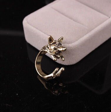 Cute Animal Open Ring Fashion Personality Exaggerated Puppy Cat Elephant Ring Creative Hand Jewelry