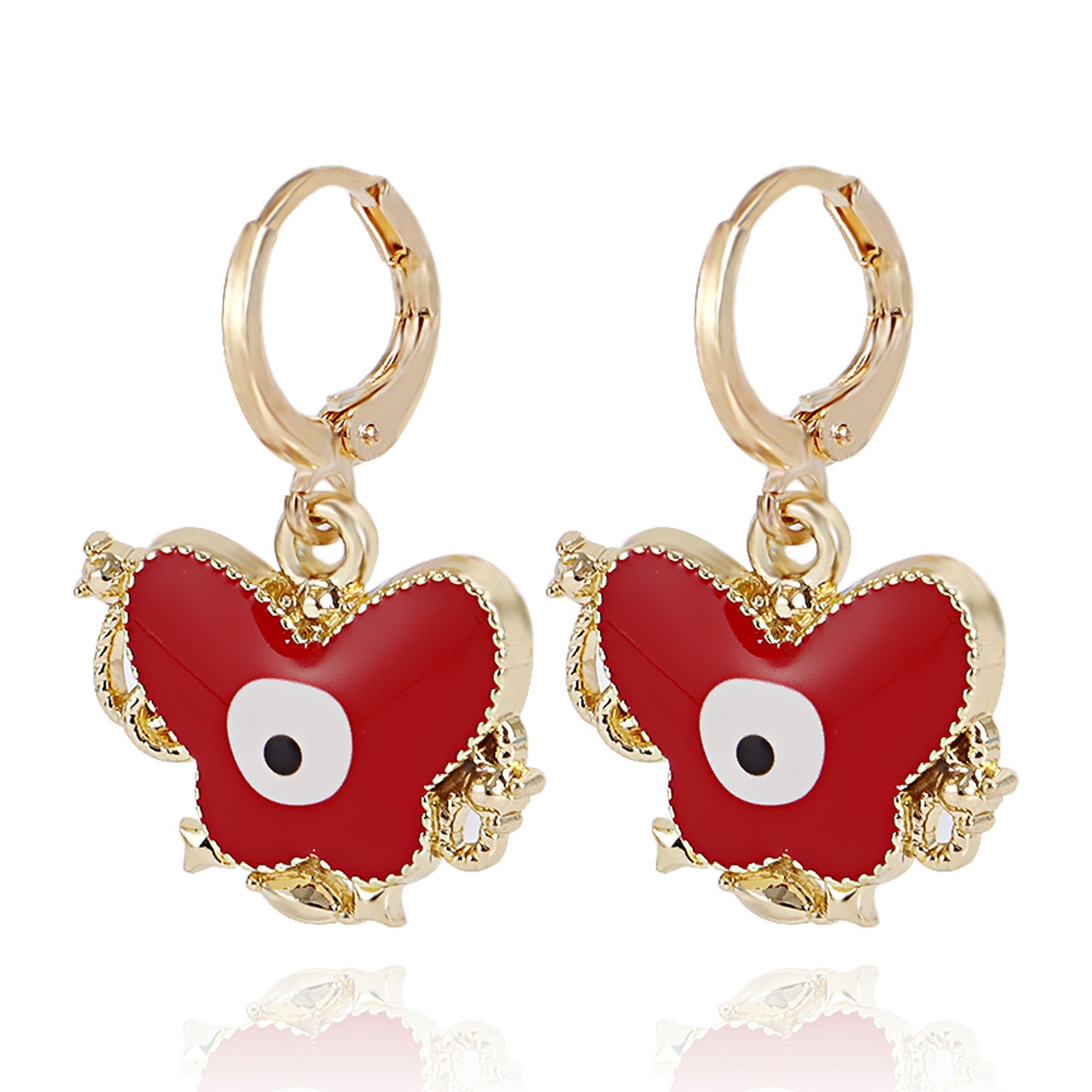 Jewelry ins color butterfly devil's eye pendant earrings female earrings high-end niche earrings