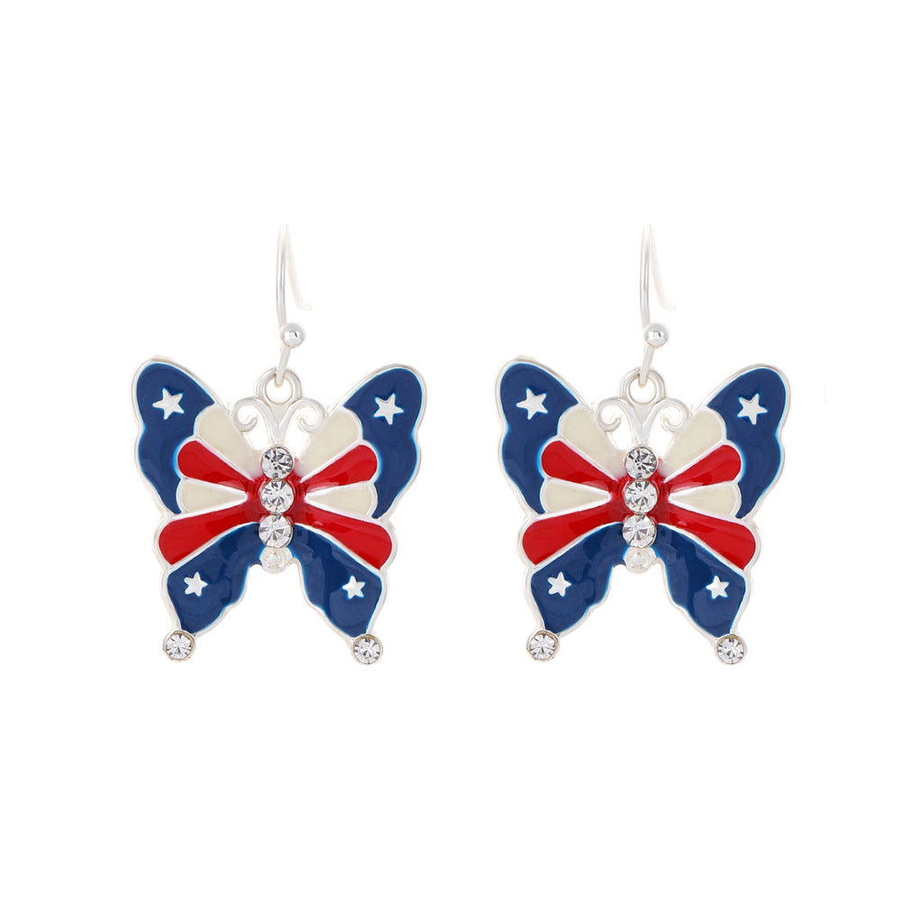 American independent column earrings ins simple peace dove butterfly wing earrings bell star earrings