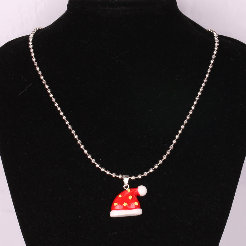 Jewelry Fashion Santa Claus Snowman Christmas Necklace Ball Chain Men and Women Accessories