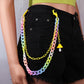 Candy Color Double Layer Resin Ultralight Pants Chain Cinnamon Dog Little Monster Soft Pottery Accessories Pendant