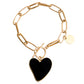 Jewelry Alien Geometric Heart Black White Mother-of-pearl Pendant Hand Decoration Female Simple Metal Bracelet