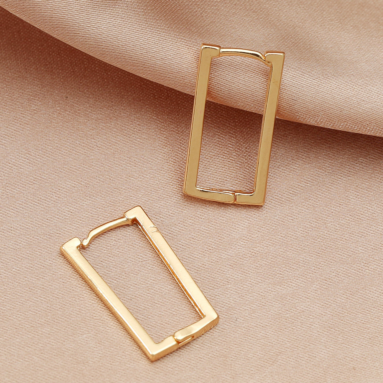 Retro Simple Geometric Earrings Metal Copper Heart Hollow Earrings Fashion Personality Trendy Earrings Earrings Women