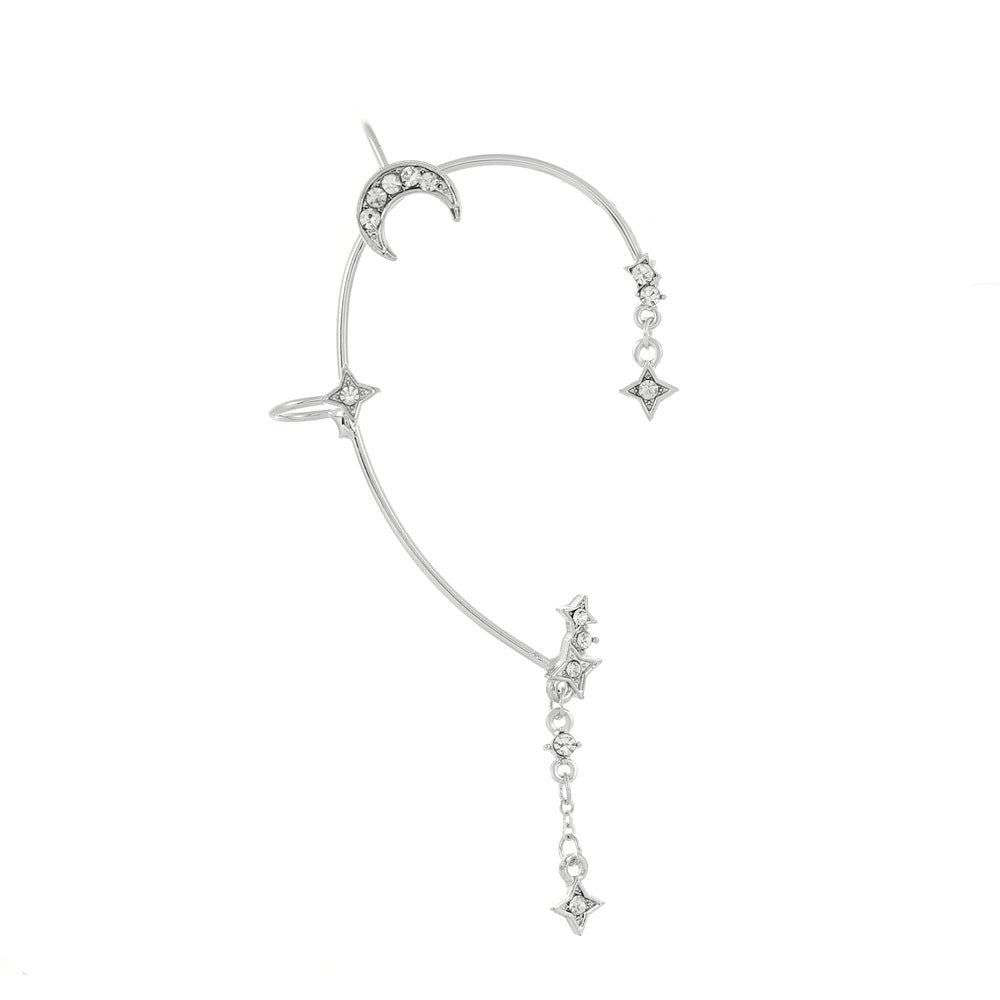 Ins diamond-studded butterfly ear hanger women without ear piercing butterfly ear bone clip fashion niche exaggerated wing ear clip