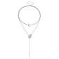 Jewelry trendy double circle clavicle chain tassel long stick pendant necklace sweater chain design sense pendant