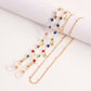 Glasses mask accessories Painted dripping oil flower glasses chain mask ornaments crystal glasses lanyard mask rope