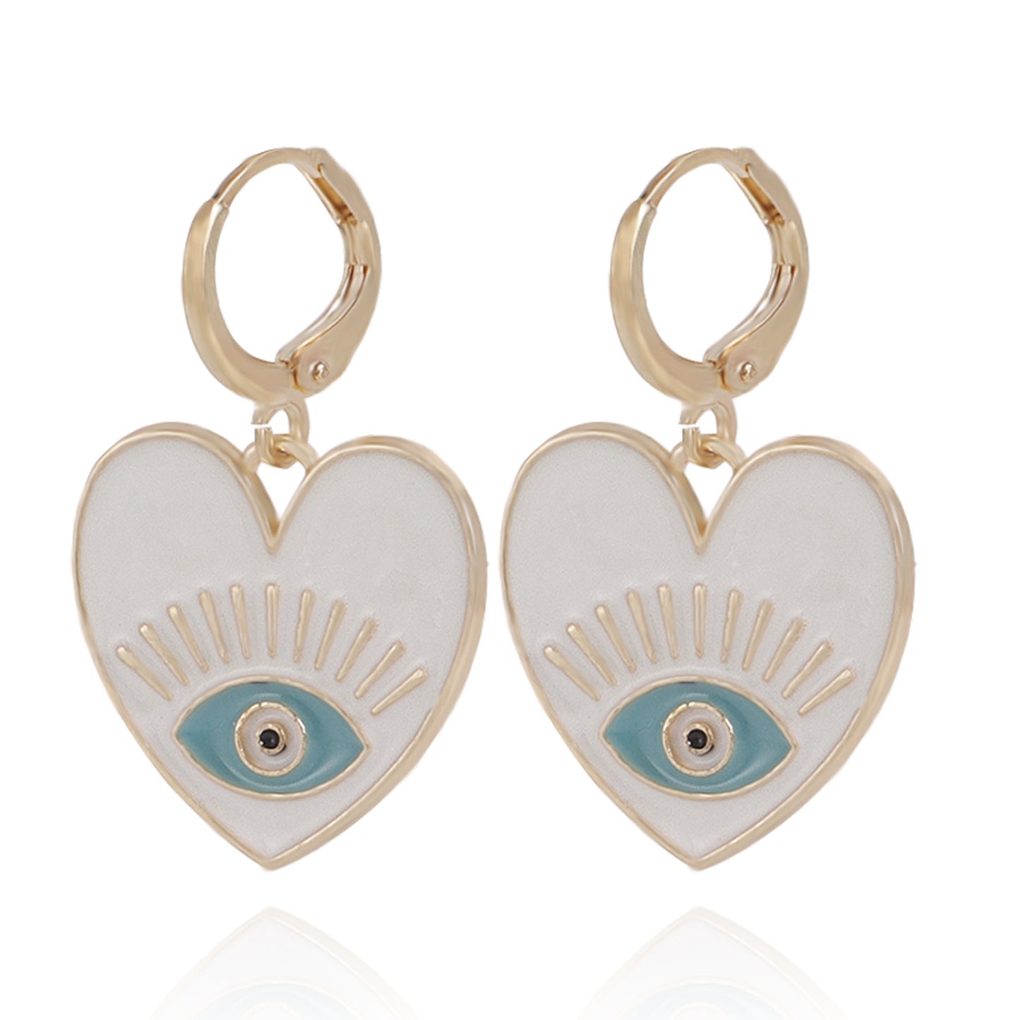 Jewelry ins color devil's eye heart-shaped pendant earrings female trendy cool eyes love earrings