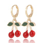 Jewelry ins multi-element red cherry hexagram love earrings female earrings high-end niche