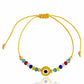 Jewelry punk woven multicolored crystal devil's eye hand rope female geometric eyes all-match bracelet