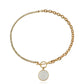 Niche design high-end splicing chain imitation mother-of-pearl pendant necklace female cold OT buckle pearl necklace