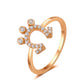 Ins super fairy zircon butterfly open ring female fashion light luxury wheat ear index finger ring simple star ring