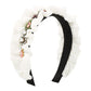 F528 retro velvet folds pearl rhinestone headband French court exaggerated geometric light luxury headband