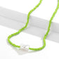Jewelry Personality Shaped Imitation Pearl Beaded Necklace Simple Irregular Rice Holiday Bead Necklace Female