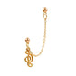 Simple Ear Stud Set Beaded Star Chain No Hole Ear Clip Cold One-piece Ear Hanging Single Female